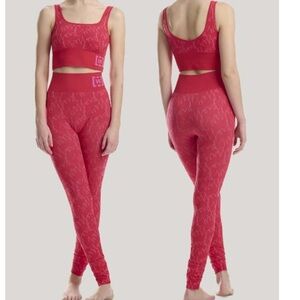 WOLFORD W Athleisure Red Glow Orchid two piece pant Set